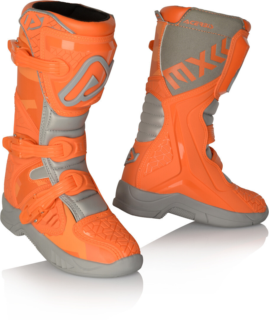 Acerbis X-Team Kinder Motorcross Stiefel- grau-orange- Grsse 35- grau-orange- Grsse 35 Motorrad