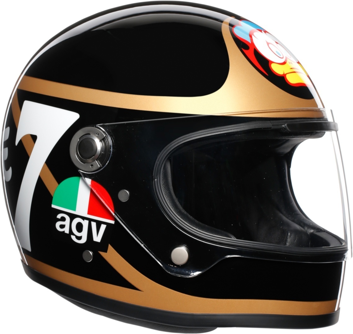 AGV Legends X3000 Barry Sheene Helm- schwarz-weiss-gold- Grsse XS- schwarz-weiss-gold- Grsse XS Motorrad