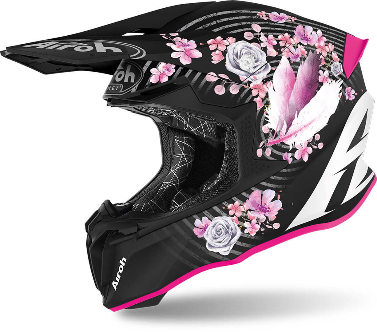 Airoh Twist 2-0 Mad Motocross Helm- schwarz-pink- Grösse M- schwarz-pink- Grösse M Motorrad
