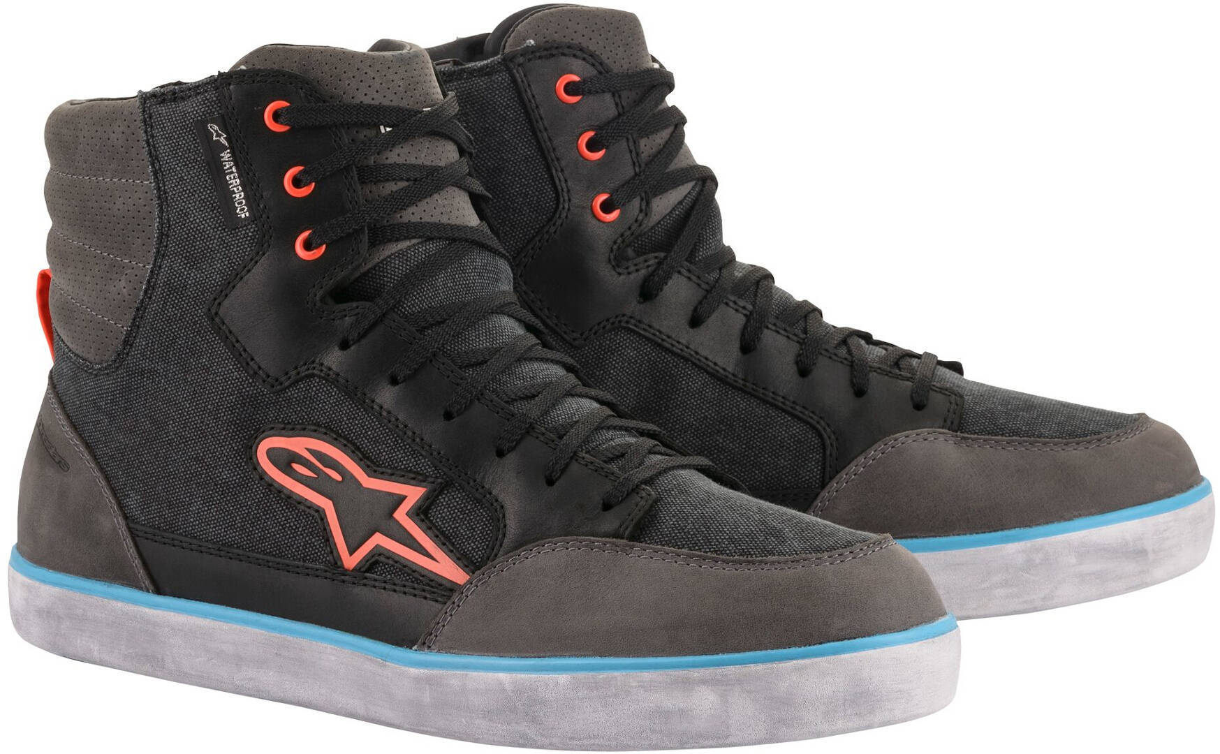 Alpinestars J-6 Canvas Wasserdichte Motorradschuhe- schwarz-grau- Grsse 40 41- schwarz-grau- Grsse 40 41 Motorrad