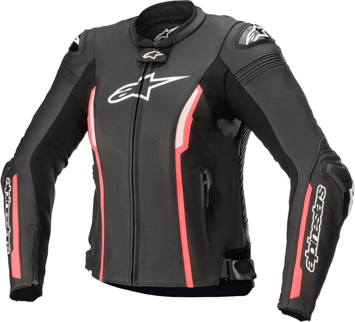 Alpinestars Stella Missile V2 Motorrad Damen Lederjacke- schwarz-pink- Grsse 38- schwarz-pink- Grsse 38 Motorrad