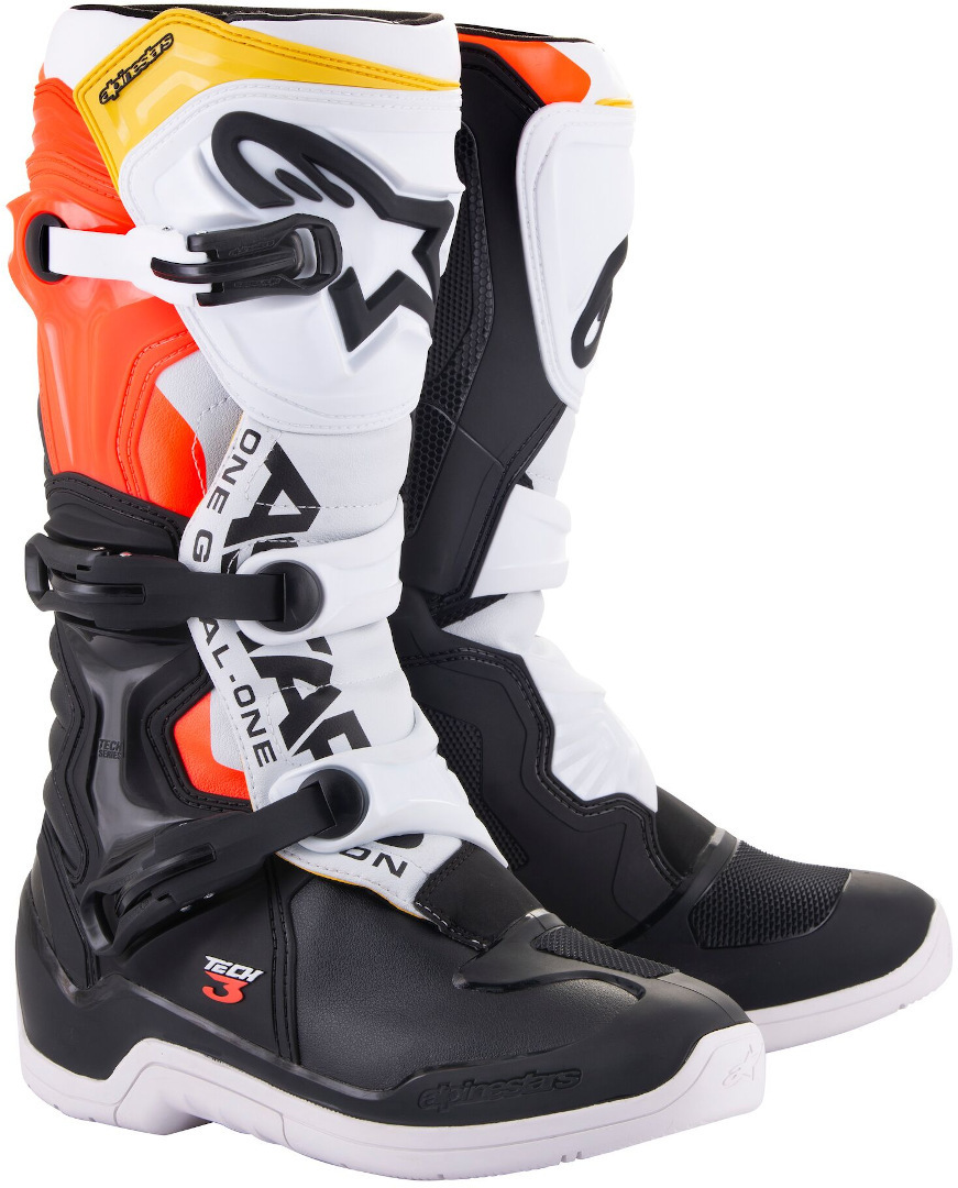 Alpinestars Tech 3 Motocross Stiefel- schwarz-weiss-rot- Grsse 42- schwarz-weiss-rot- Grsse 42 Motorrad