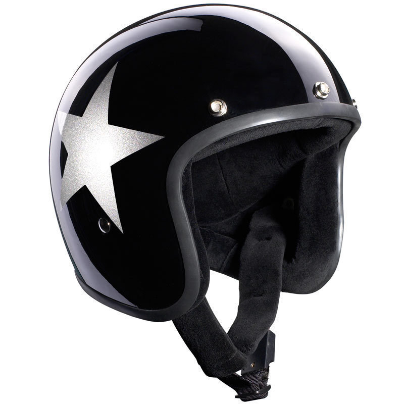 Bandit Jet Star Black Jethelm- schwarz-silber- Grsse XS- schwarz-silber- Grsse XS Motorrad