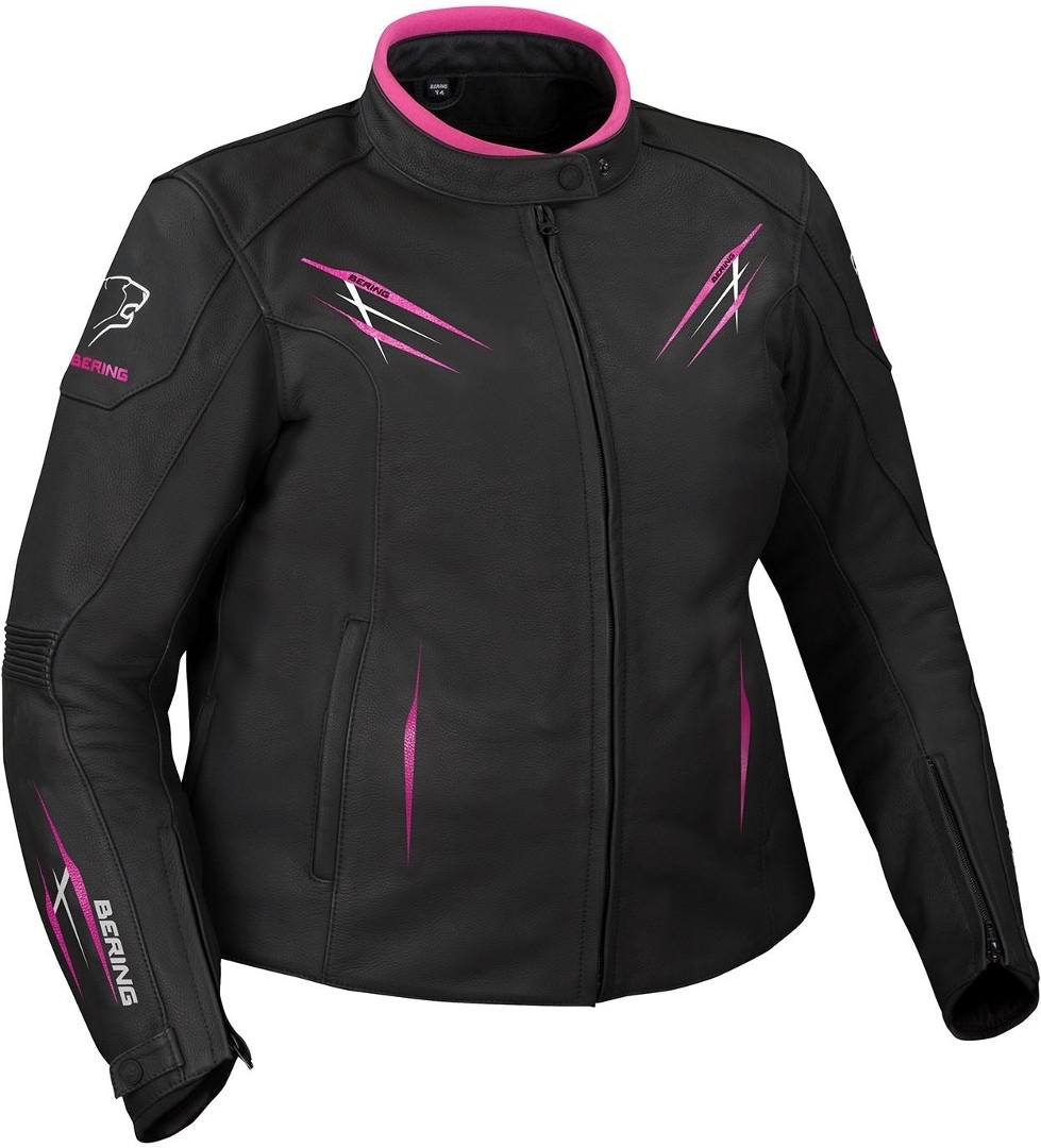 Bering Brutalia bergrsse Damen Motorrad Lederjacke- schwarz-weiss-pink- Grsse 40- schwarz-weiss-pink- Grsse 40 Motorrad