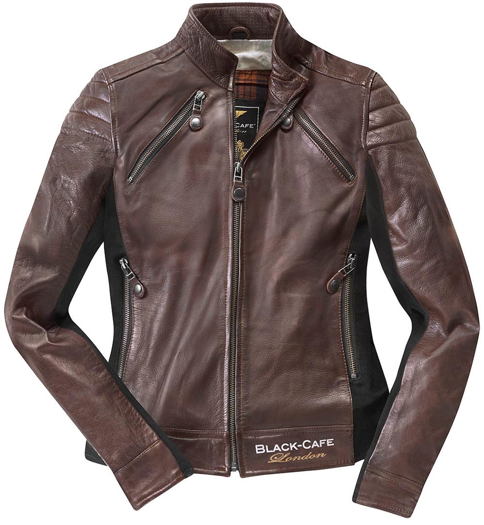 Black-Cafe London Semnan Damen Motorrad Lederjacke- braun- Grsse S- braun- Grsse S Motorrad