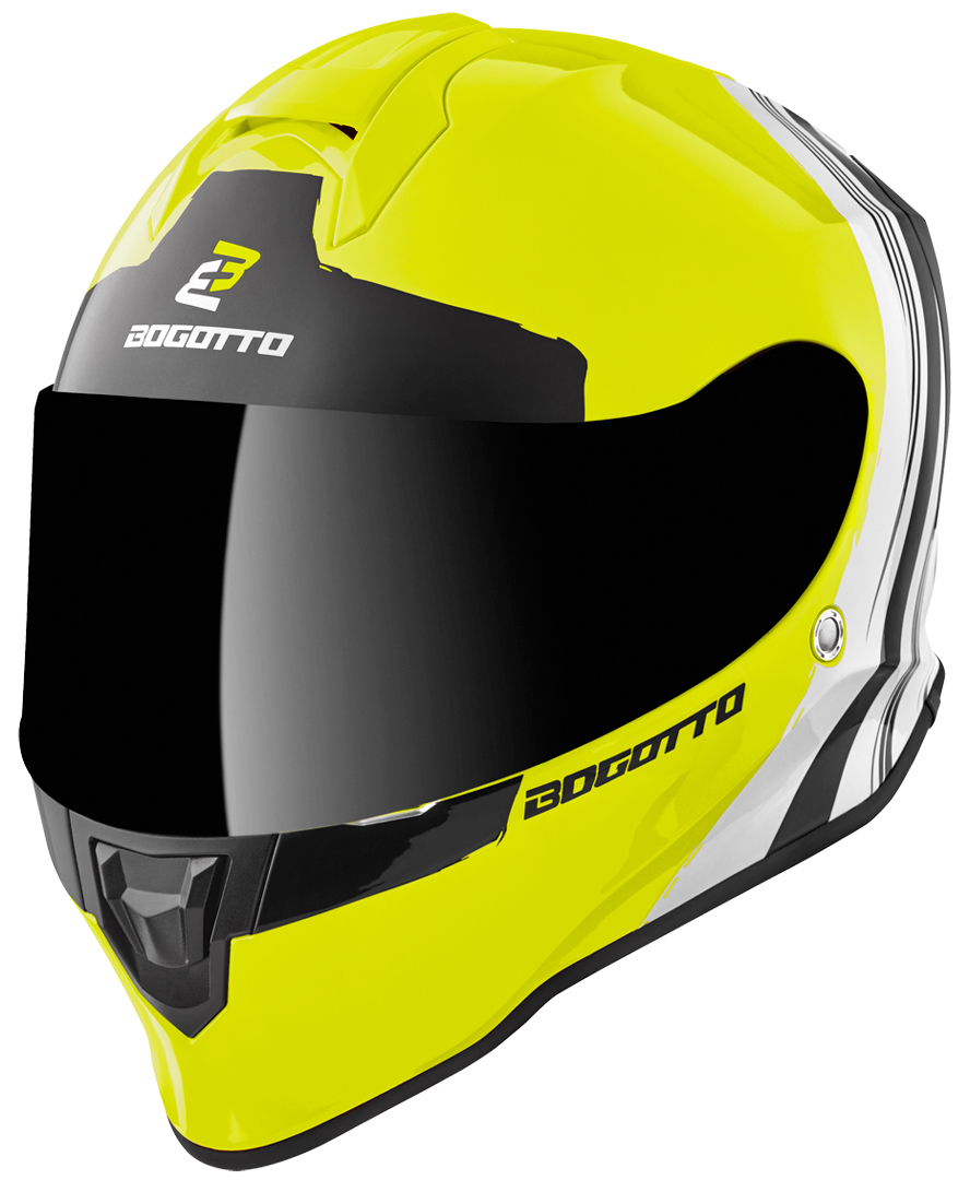 Bogotto V151 Wild-Ride Helm- schwarz-weiss-gelb- Grsse XS- schwarz-weiss-gelb- Grsse XS Motorrad