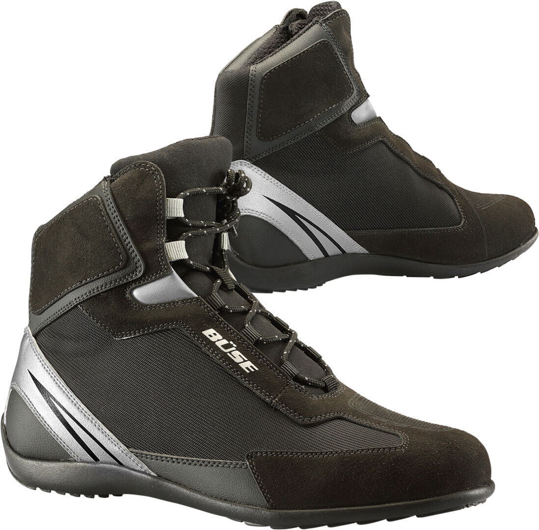 Bse B50 Motorradschuhe- schwarz-silber- Grsse 38- schwarz-silber- Grsse 38 Motorrad