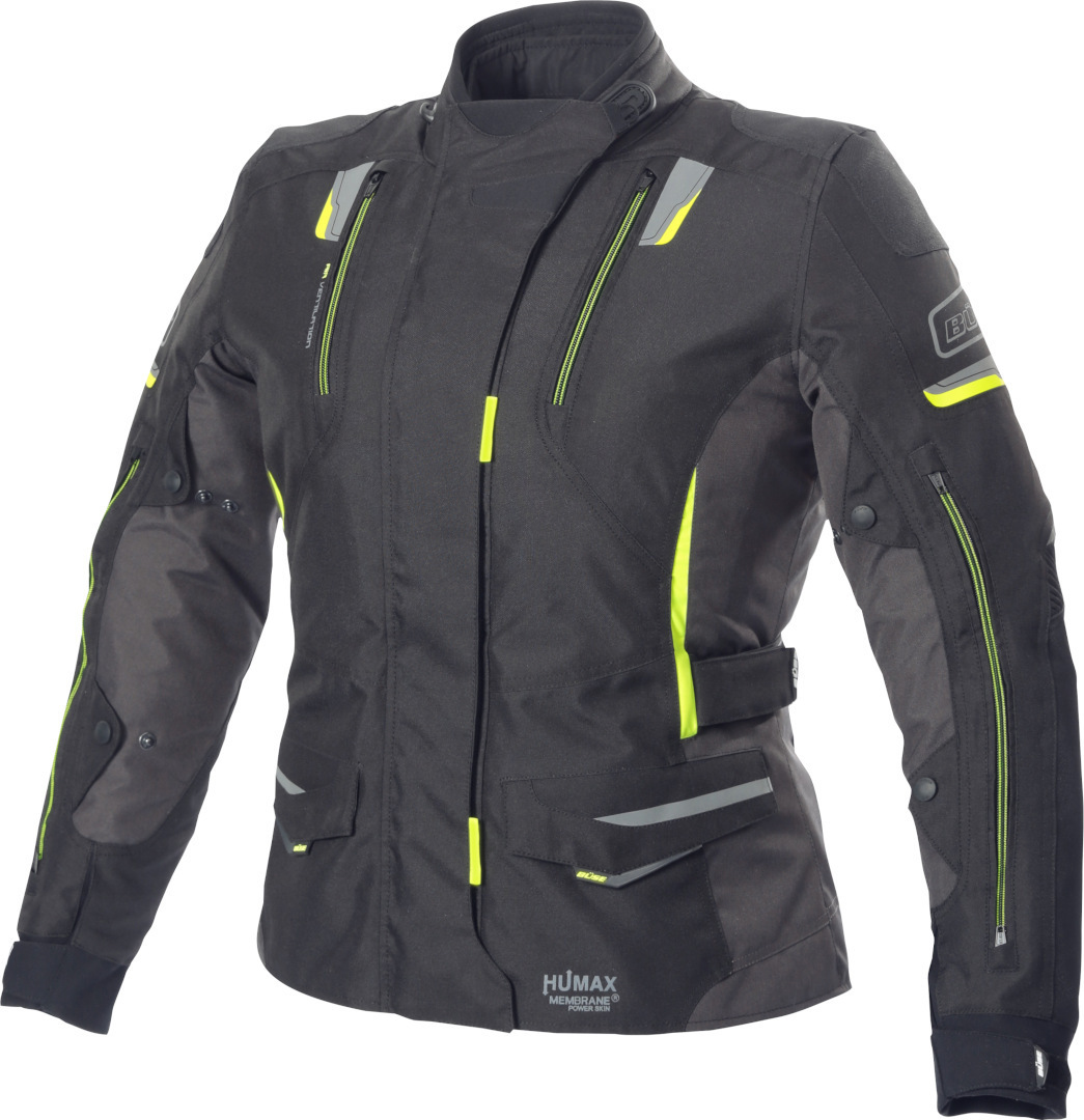 Bse Jana Damen Motorrad Textiljacke- schwarz-grau-gelb- Grsse 36- schwarz-grau-gelb- Grsse 36 Motorrad