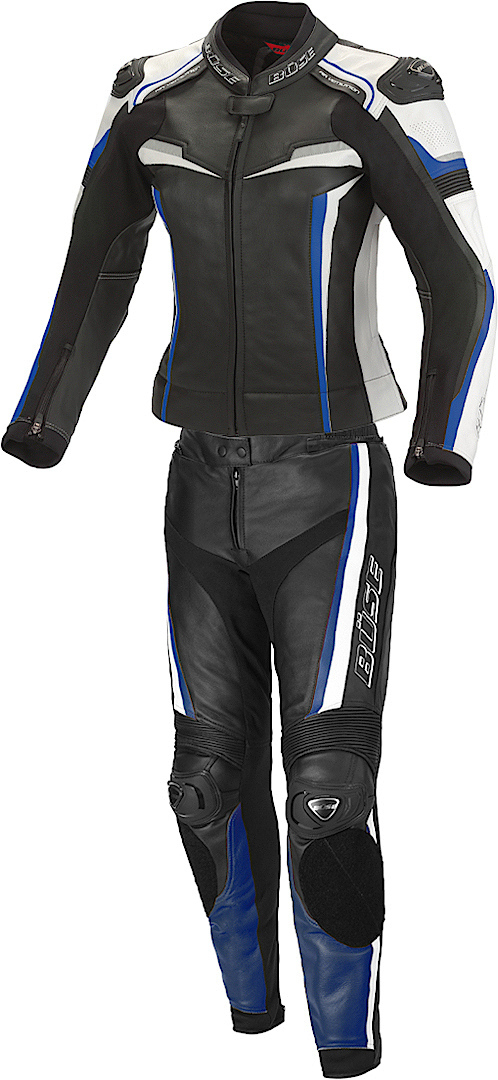 Bse Mille 2-Teiler Damen Motorrad Lederkombi- schwarz-blau- Grsse 36- schwarz-blau- Grsse 36 Motorrad