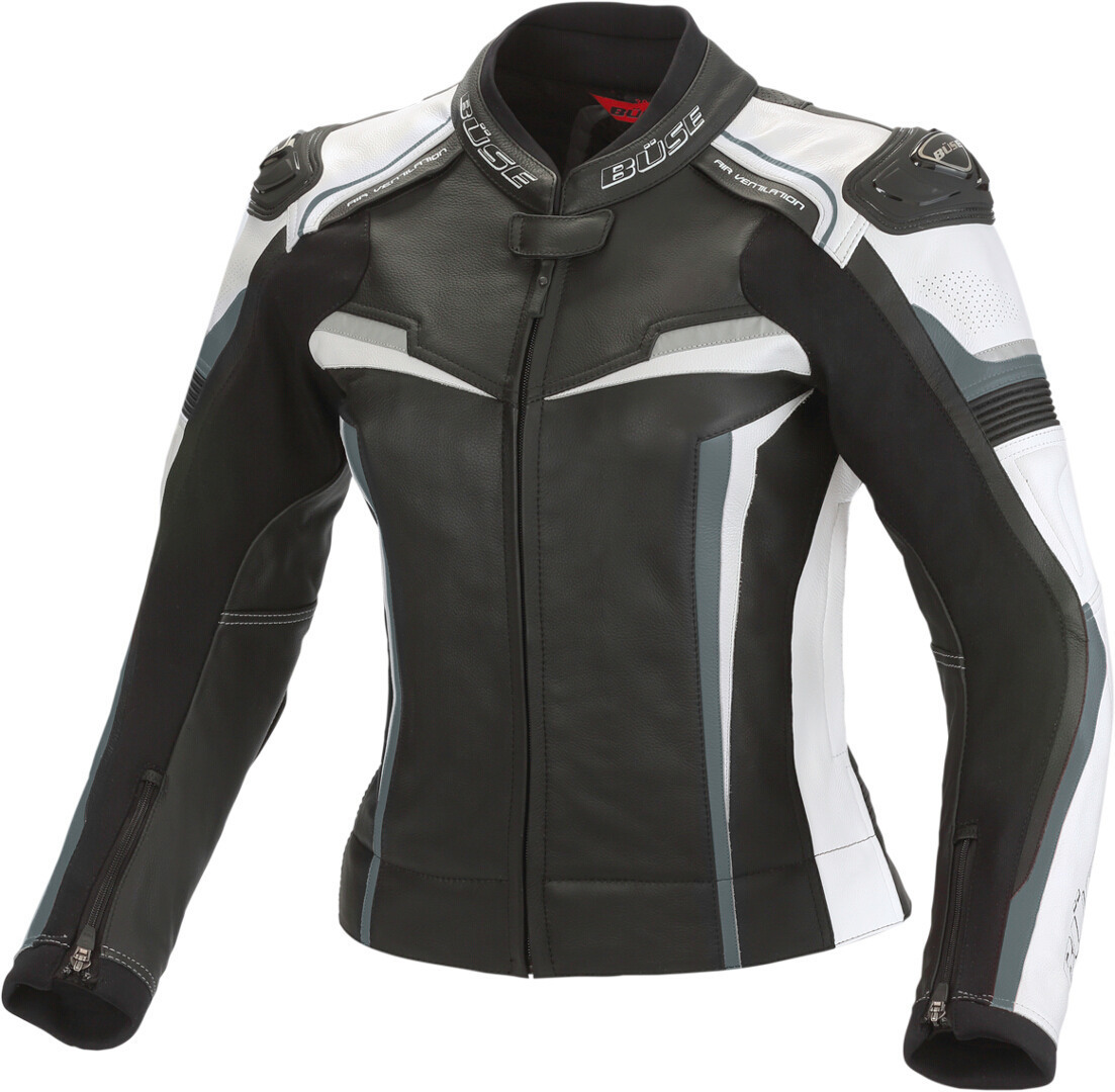 Bse Mille Damen Motorrad Lederjacke- schwarz-weiss- Grsse S 38- schwarz-weiss- Grsse S 38 Motorrad