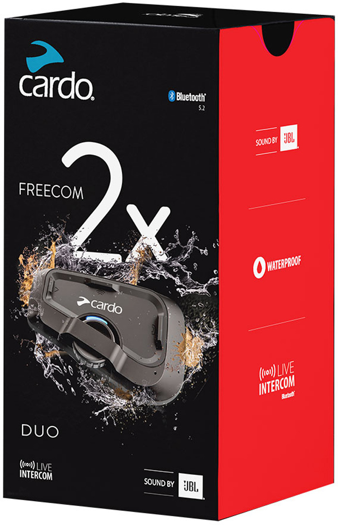 Cardo Freecom 2x Duo Kommunikationssystem Doppelset- schwarz- schwarz Motorrad
