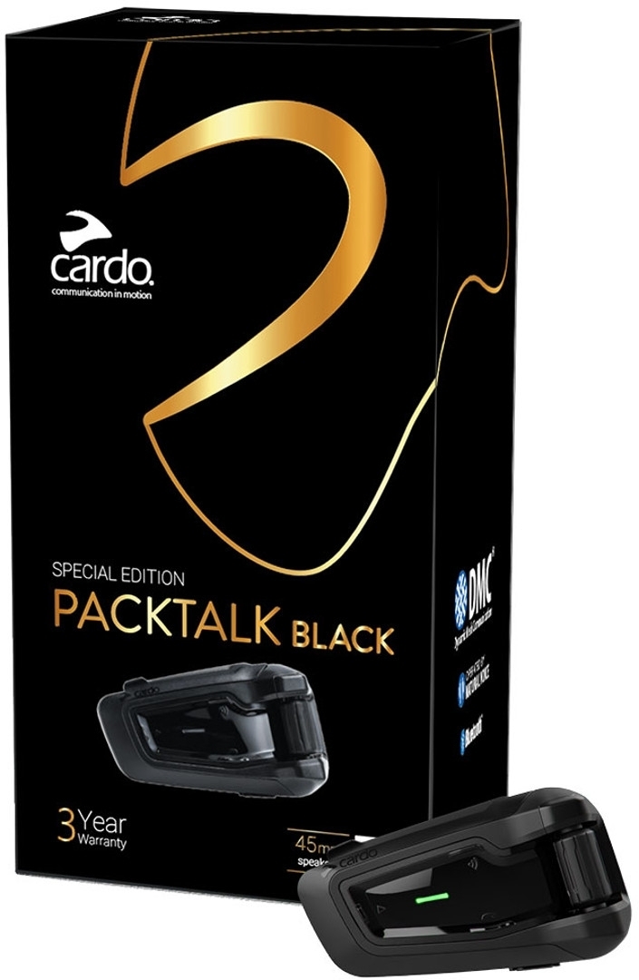 Cardo Packtalk Black Special Edition Kommunikationssystem Einzelset- schwarz- schwarz Motorrad