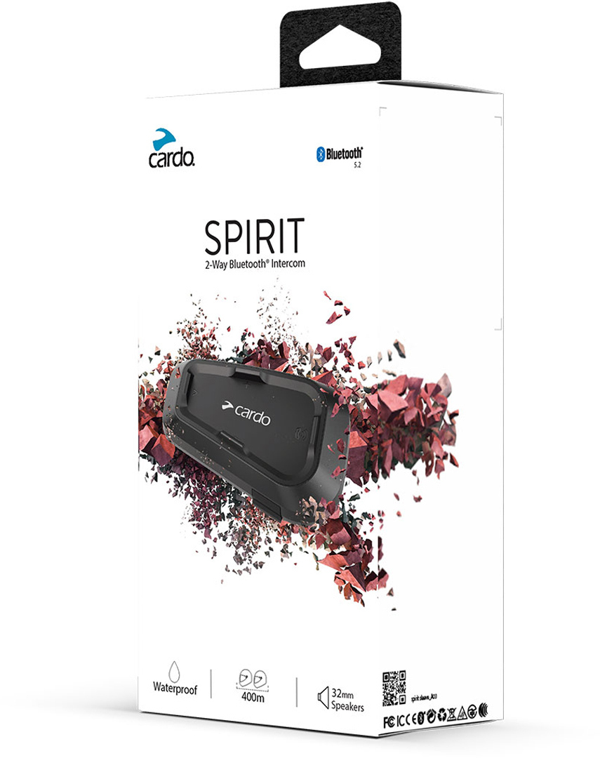 Cardo Spirit Kommunikationssystem Einzelset- schwarz- schwarz Motorrad