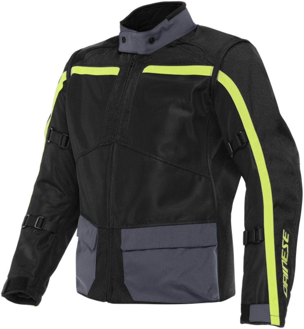 Dainese Outlaw Tex Motorrad Textiljacke- schwarz-grau-gelb- Grsse 46- schwarz-grau-gelb- Grsse 46 Motorrad