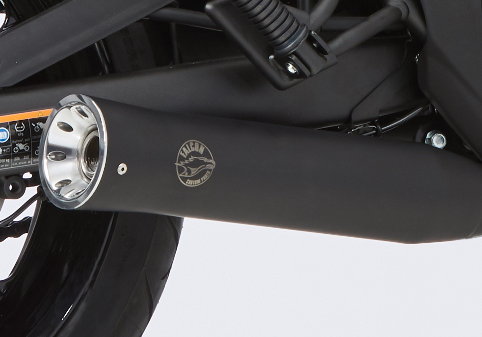 FALCON Double Groove Slip on Ersatzdämpfer Edelstahl beschichtet schwarz-matt- schwarz Motorrad