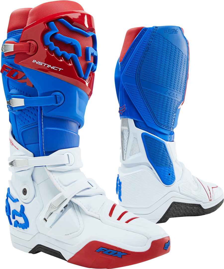 FOX Instinct Motocross Stiefel- weiss-rot-blau- Grsse 43- weiss-rot-blau- Grsse 43 Motorrad