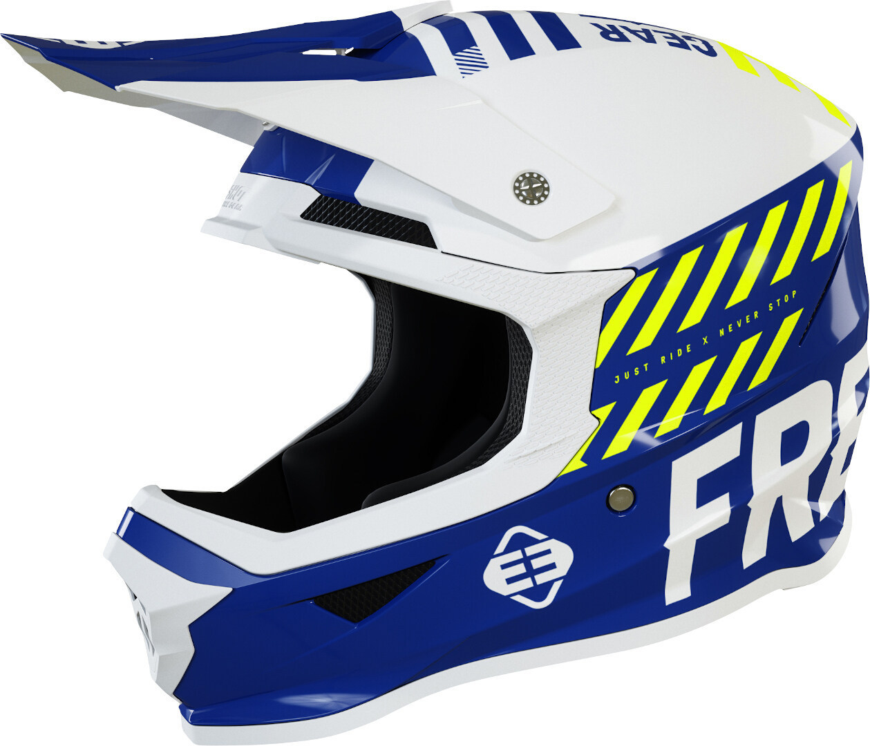 Freegun XP4 Danger Motocross Helm- weiss-türkis-blau- Grösse XS- weiss-türkis-blau- Grösse XS Motorrad