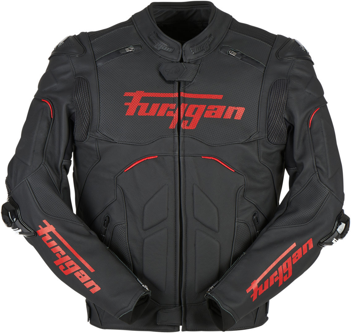 Furygan Raptor Evo 2 Motorrad Lederjacke- schwarz-rot- Grsse L- schwarz-rot- Grsse L Motorrad