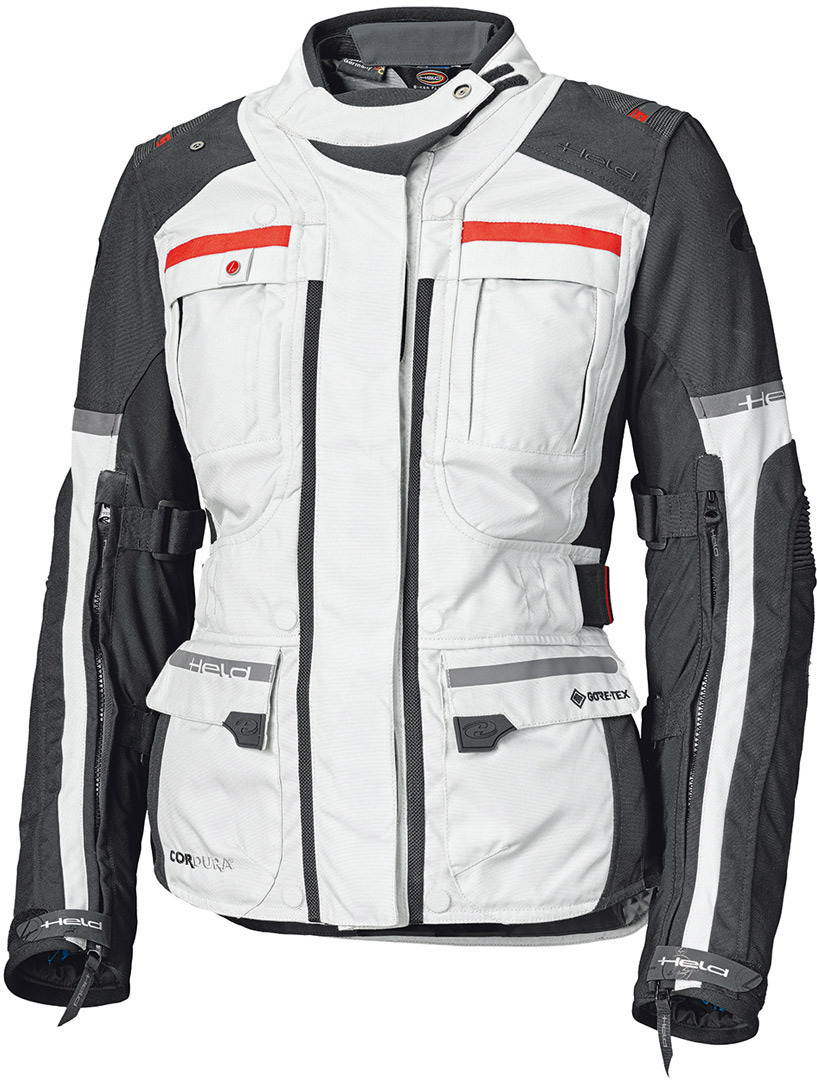 Held Carese Evo GTX Damen Motorrad Textiljacke- grau-rot- Grsse M- grau-rot- Grsse M Motorrad