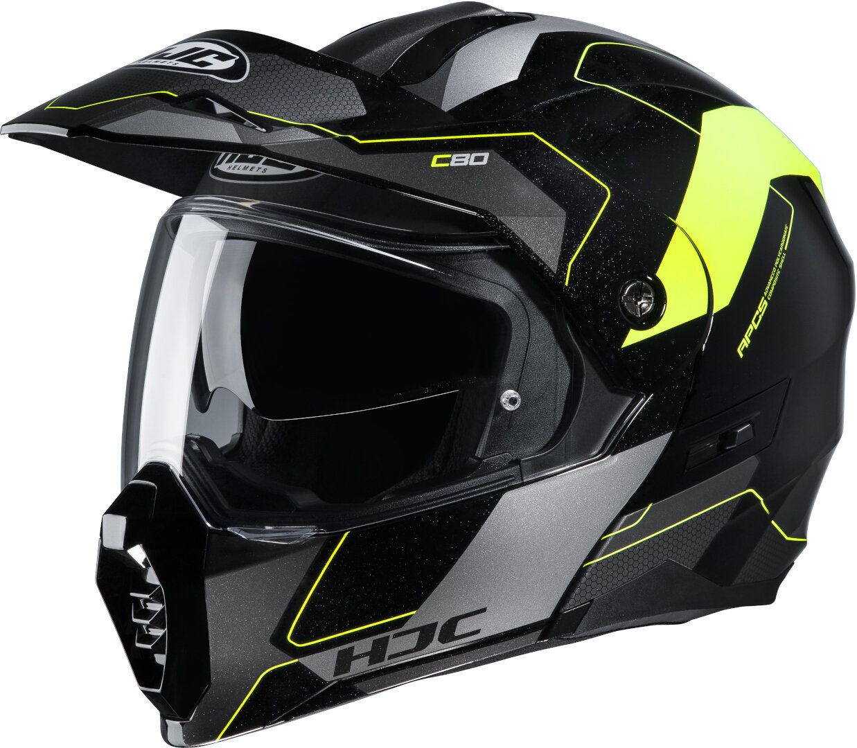 HJC C80 Rox Klapphelm- schwarz-gelb- Grsse XS- schwarz-gelb- Grsse XS Motorrad