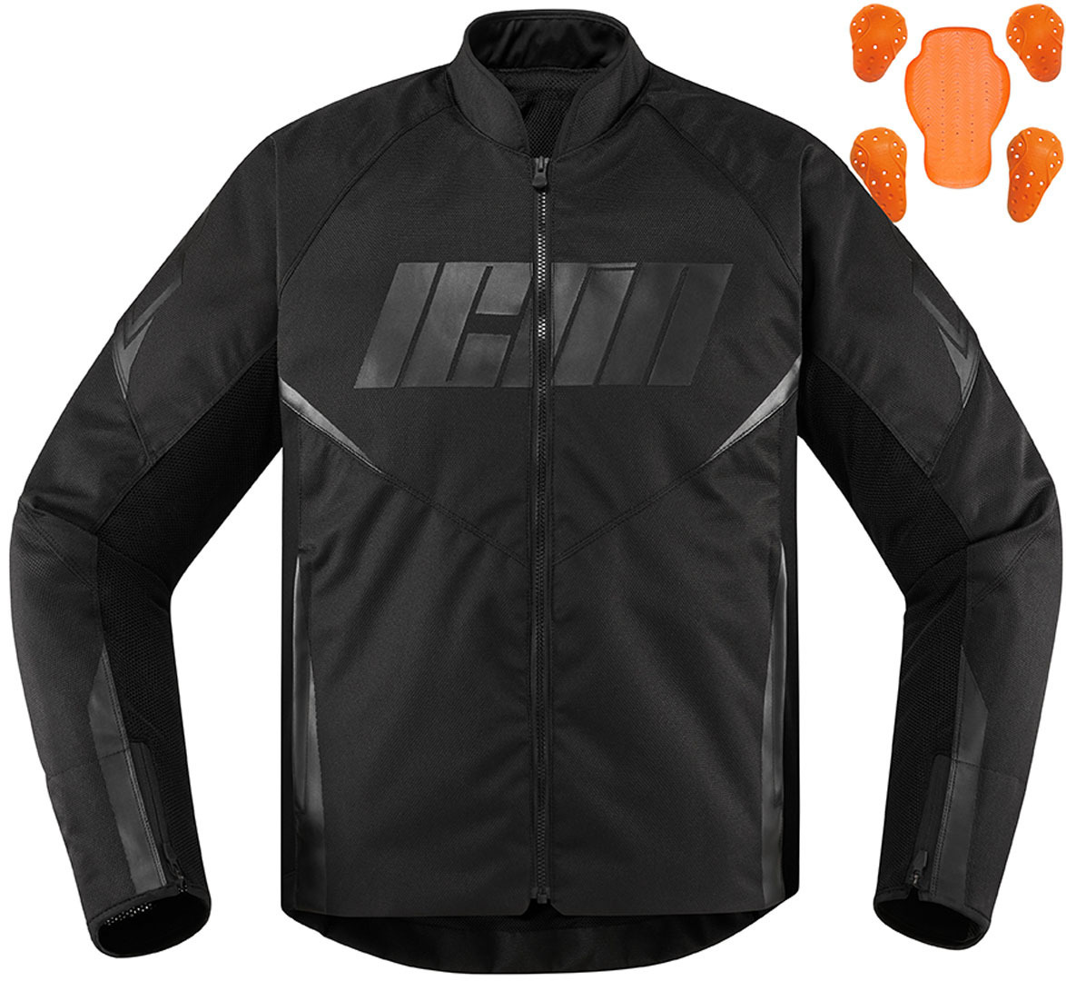 Icon Hooligan Motorrad Textiljacke- schwarz- Grsse 3XL- schwarz- Grsse 3XL Motorrad