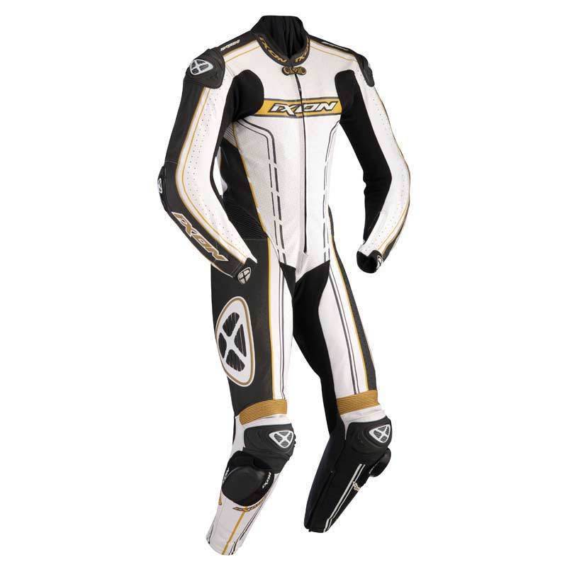 Ixon Zenith 1-Teiler Lederkombi- schwarz-weiss-gold- Grsse 46- schwarz-weiss-gold- Grsse 46 Motorrad
