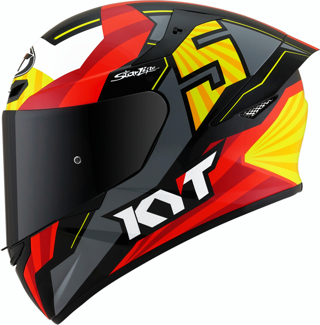 KYT TT Course Flux Helm- rot-gelb- Grsse XS- rot-gelb- Grsse XS Motorrad