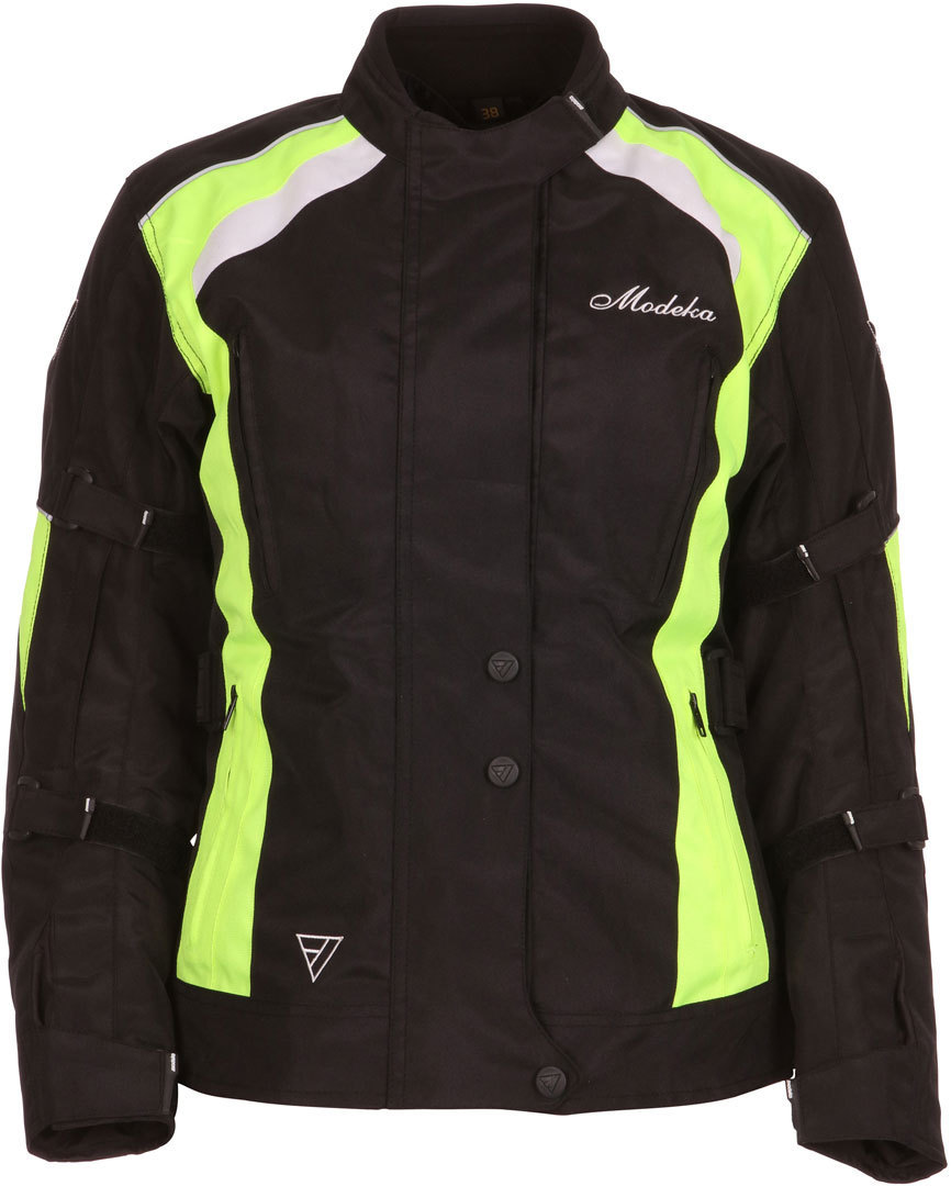 Modeka Janika Damen Motorrad Textiljacke- schwarz-gelb- Grsse 34- schwarz-gelb- Grsse 34 Motorrad