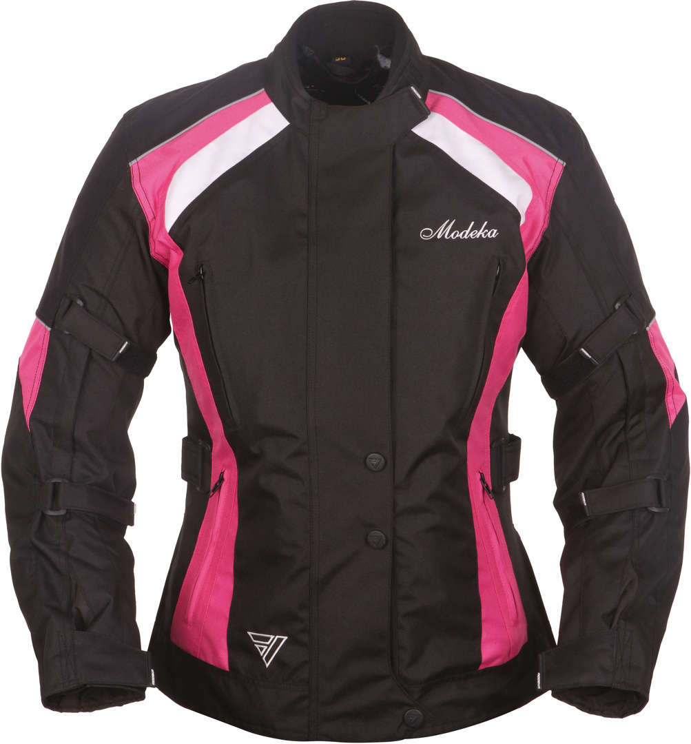 Modeka Janika Damen Motorrad Textiljacke- schwarz-pink- Grsse 32- schwarz-pink- Grsse 32 Motorrad