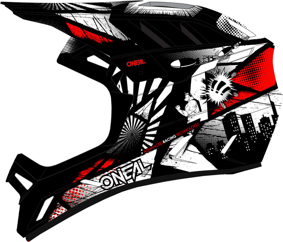 Oneal Backflip Boom Downhill Helm- schwarz-weiss-rot- Grösse XS- schwarz-weiss-rot- Grösse XS Motorrad