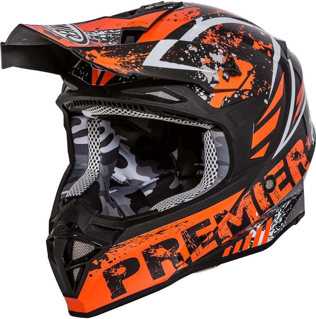 Premier Exige ZX 3 Motocross Helm- schwarz-orange- Grsse XS- schwarz-orange- Grsse XS Motorrad