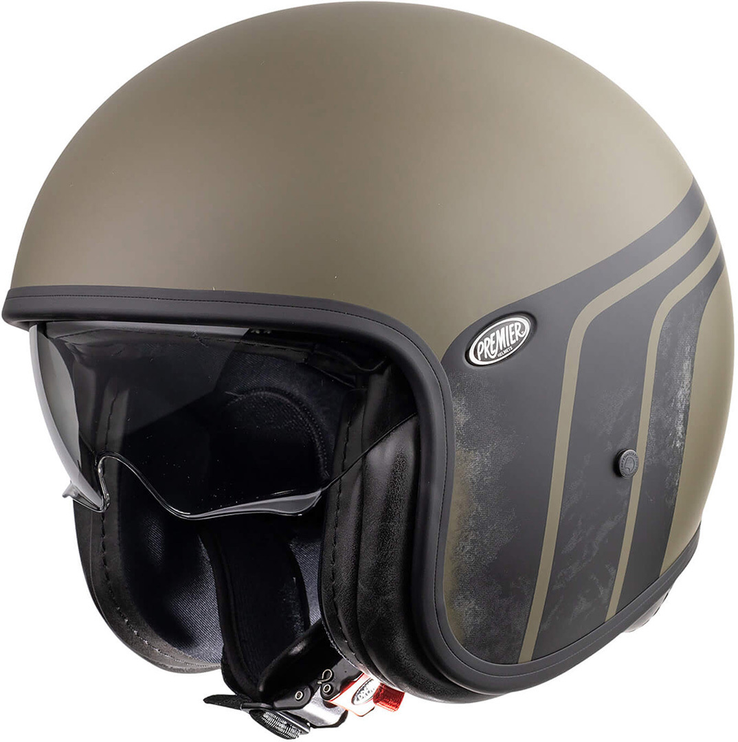 Premier Vintage BTR Military Green BM Jethelm- schwarz-grn- Grsse XS- schwarz-grn- Grsse XS Motorrad