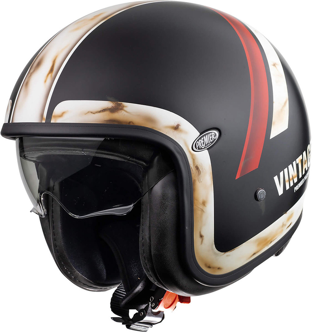 Premier Vintage DO 92 O-S- BM Jethelm- schwarz-weiss-rot- Grsse XS- schwarz-weiss-rot- Grsse XS Motorrad