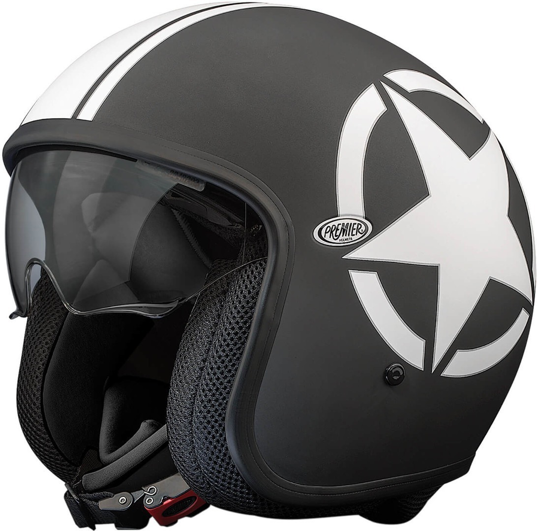 Premier Vintage Star Jethelm- schwarz- Grsse XS- schwarz- Grsse XS Motorrad