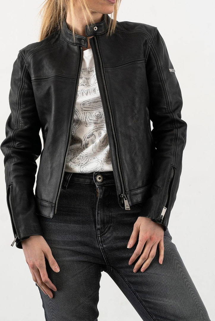 Rokker Ginger Damen Motorrad Lederjacke- schwarz- Grsse S- schwarz- Grsse S Motorrad