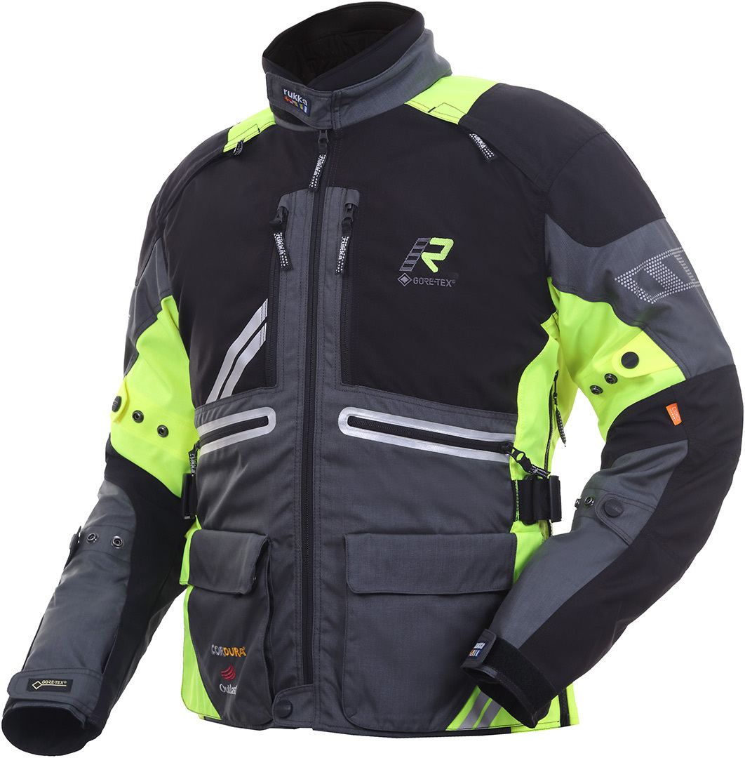 Rukka Offlane Motorrad Textiljacke- grau-gelb- Grsse 46- grau-gelb- Grsse 46 Motorrad