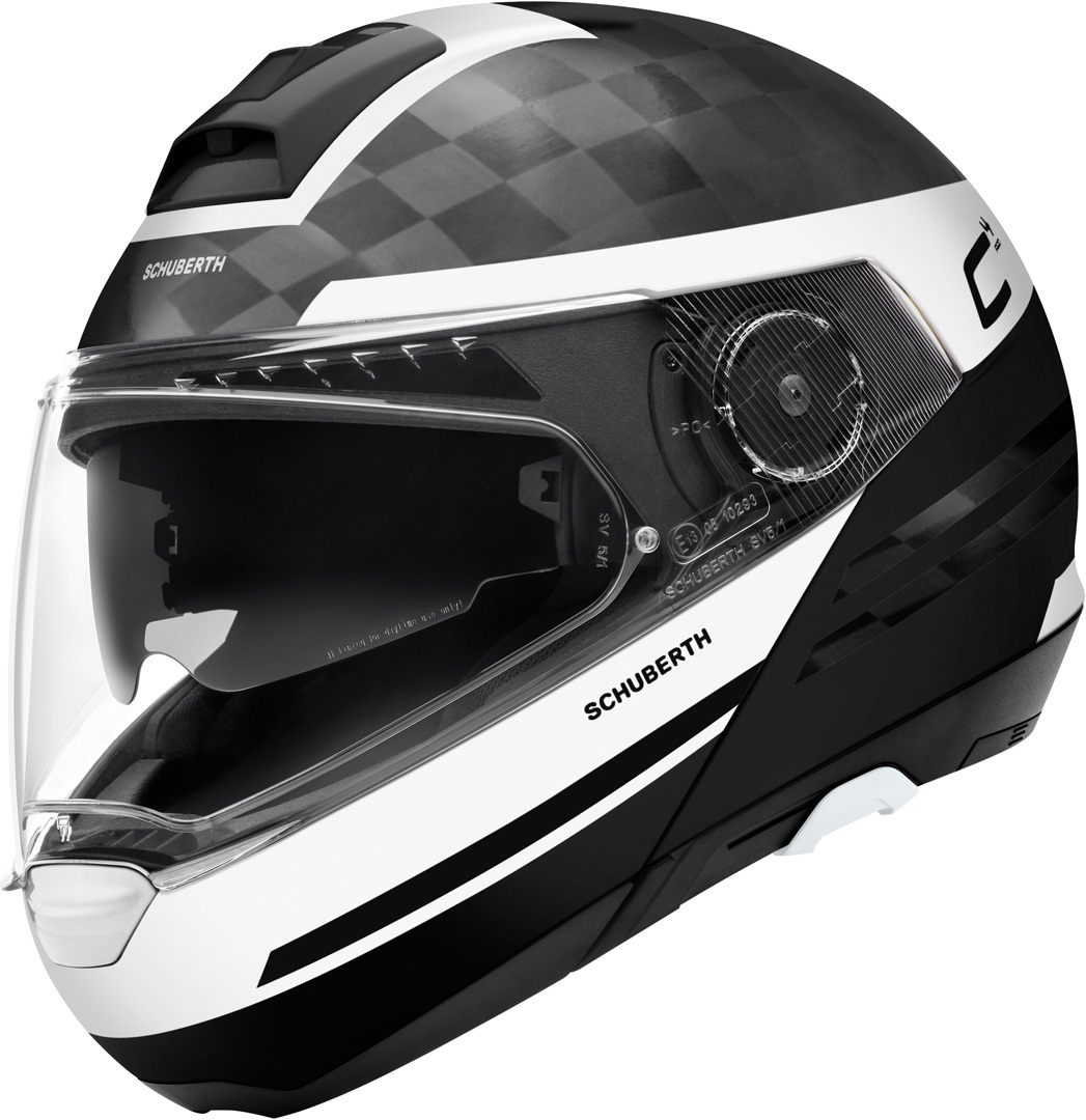 Schuberth C4 Pro Carbon Tempest Klapphelm- schwarz-weiss- Grsse XS- schwarz-weiss- Grsse XS Motorrad