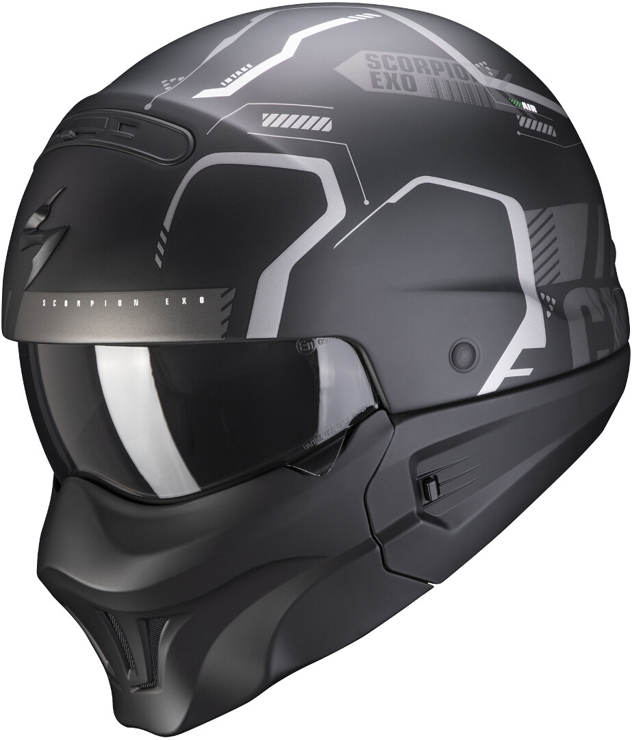 Scorpion EXO-Combat Evo Ram Helm- schwarz-silber- Grsse S- schwarz-silber- Grsse S Motorrad
