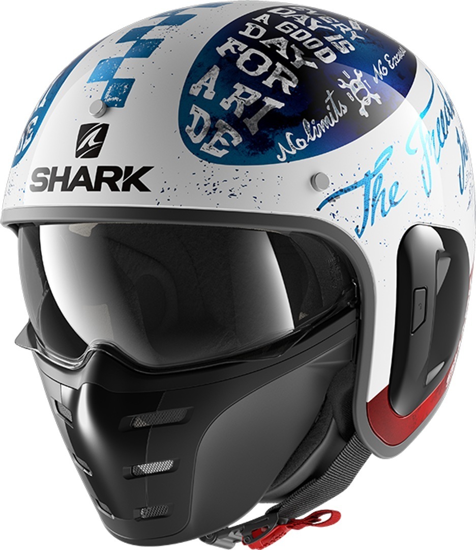 Shark S-Drak 2 Tripp In Jethelm- schwarz-weiss- Grsse XS- schwarz-weiss- Grsse XS Motorrad