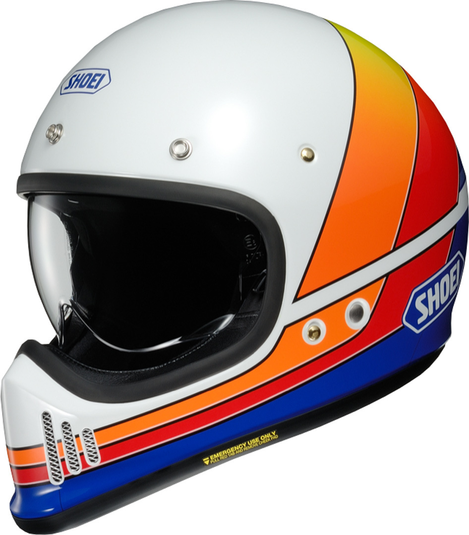 Shoei EX-Zero Equation Helm- weiss-rot-gelb- Grsse XS- weiss-rot-gelb- Grsse XS Motorrad