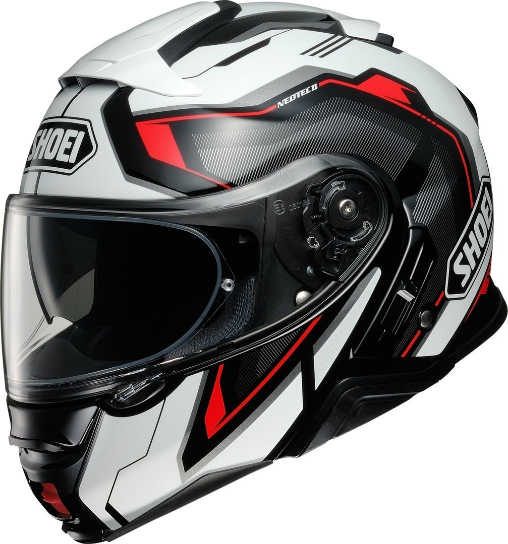 Shoei Neotec 2 Respect Klapphelm- grau-weiss-rot- Grsse 2XS- grau-weiss-rot- Grsse 2XS Motorrad