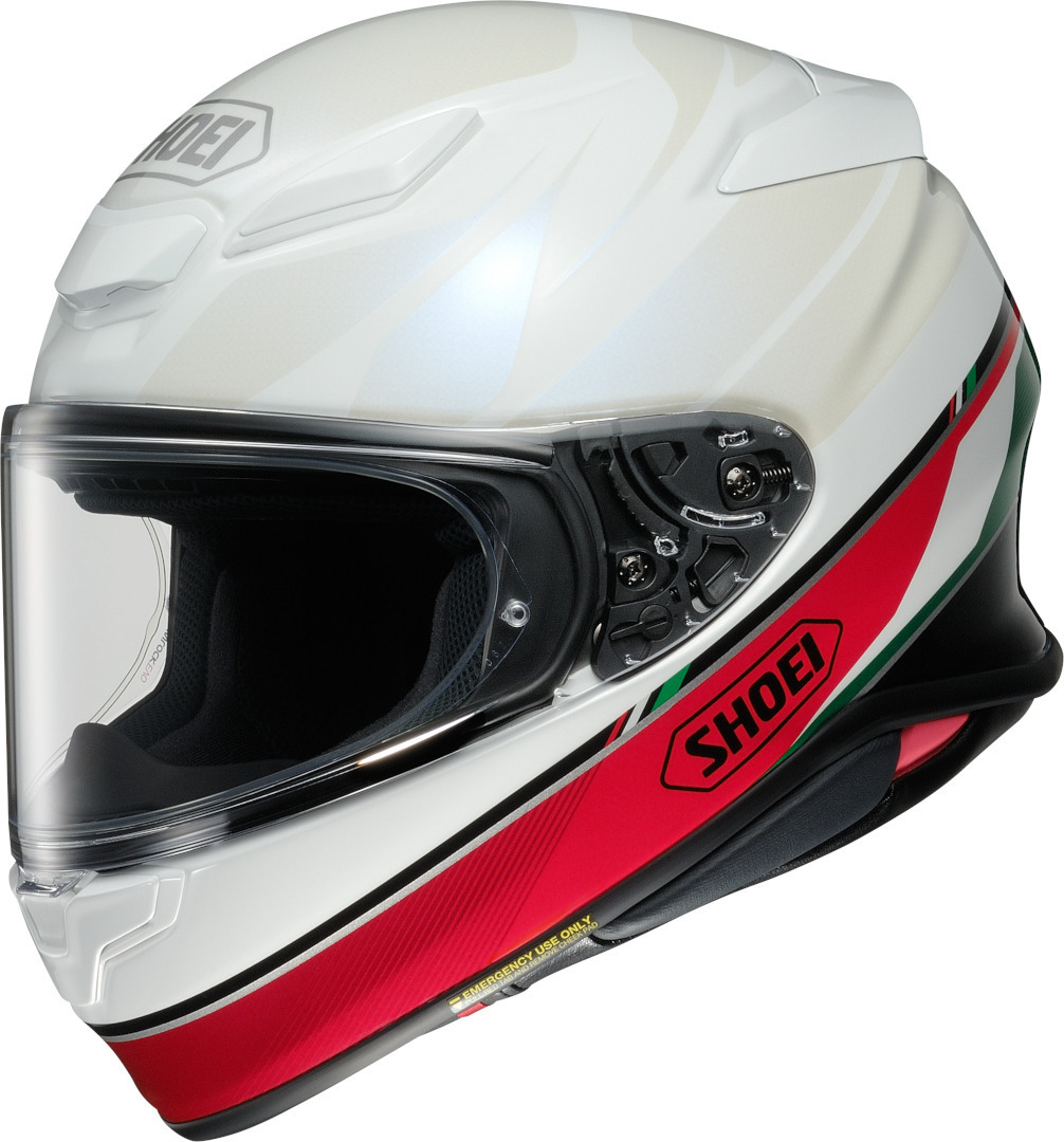 Shoei NXR 2 Nocturne Helm- schwarz-weiss-rot- Grsse 2XS- schwarz-weiss-rot- Grsse 2XS Motorrad