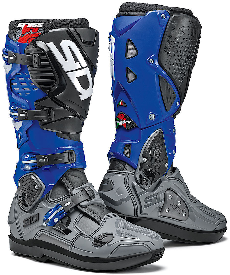 Sidi Crossfire 3 SRS Motocross Stiefel- schwarz-grau-blau- Grsse 40- schwarz-grau-blau- Grsse 40 Motorrad