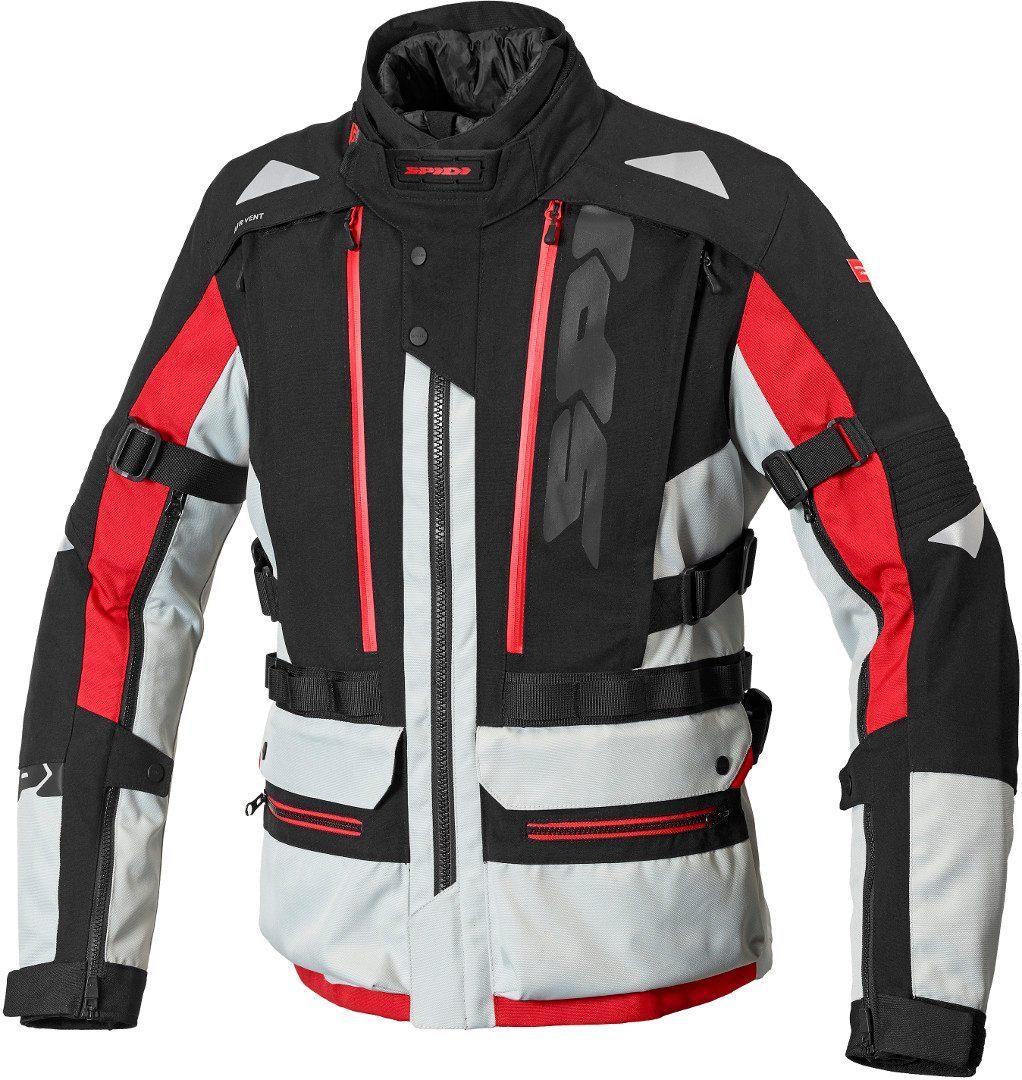 Spidi H2Out Allroad Motorrad Textiljacke- schwarz-grau-rot- Grsse M- schwarz-grau-rot- Grsse M Motorrad