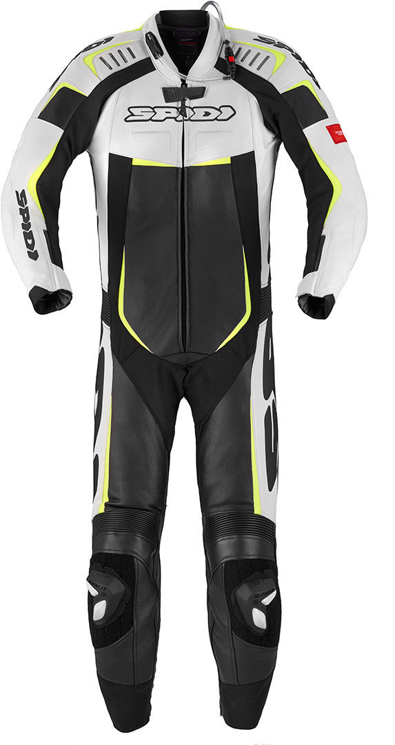 Spidi Track Wind Pro 1-Teiler Motorrad Lederkombi- schwarz-weiss-gelb- Grsse 56- schwarz-weiss-gelb- Grsse 56 Motorrad