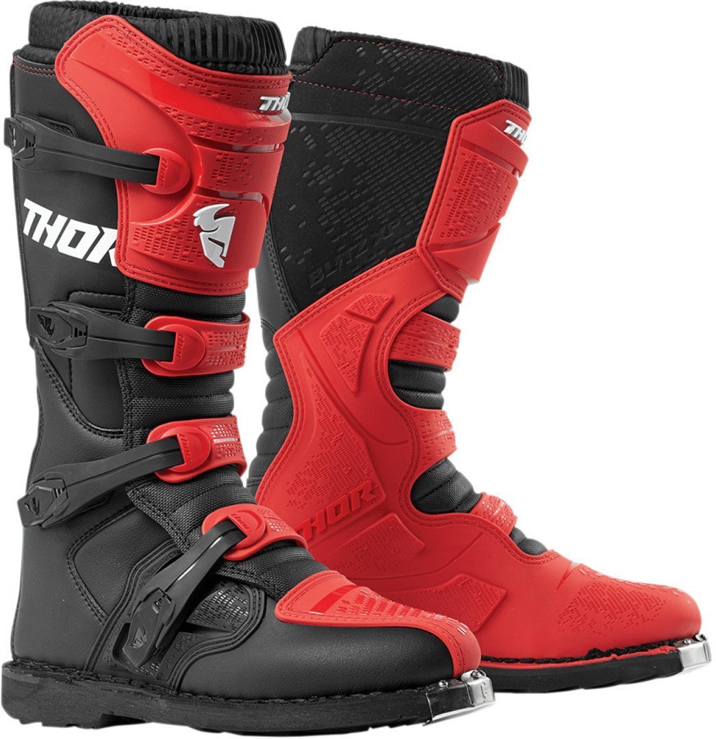 Thor Blitz XP Motocross Stiefel- schwarz-rot- Grsse 41 fr Frauen- schwarz-rot- Grsse 41 Motorrad