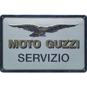 Blechschild Moto-Guzzi Servizio Masse: 30 x 20 cm Moto Guzzi Motorrad